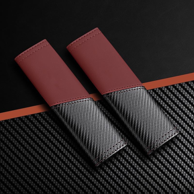 2 Packs seat Belt Cover pad Seatbelt Covers car Shoulder Cover Leather Fitted with Carbon Fiber Comfortable Thickened wear-Resistant Durable Suitable