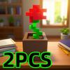 1/2 Piece Pixel Rose-Shaped Ornament 3D Printed Potted Pixel Rose Small Red Flower Pot Desktop Ornament Home Living Room Office Decoration Holiday 