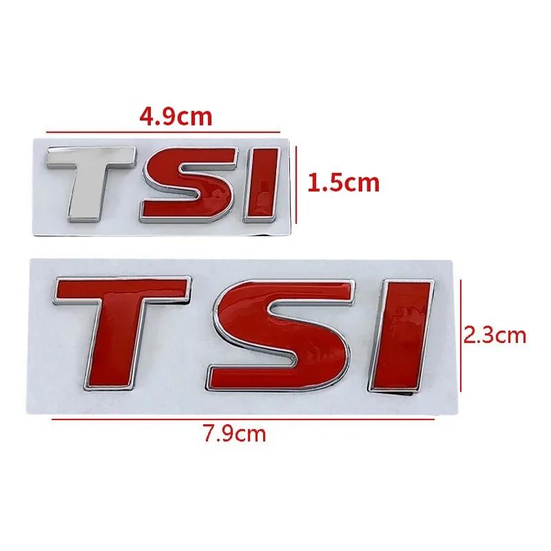 1pcs 3D Metal TSI Letter Rear Trunk Emblem Badge Stickers Decal Car Styling For Polo Golf 5 6 7 CC Passat B5 B6 Bora