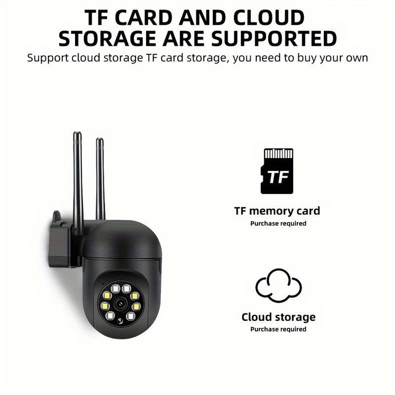 1 беспроводная камера 1080p HD для внутреннего и наружного наблюдения с цветным ночным видением, двусторонней аудиосвязью, панорамированием/наклоном/зумом, Wi-Fi, интеллектуальная камера безопасности для дома с функцией отслеживания движения