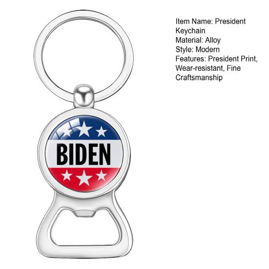 Брелок «Президент Америки» 2024 года, брелок для открывания пива, стеклянный купол, изысканное мастерство, США. Брелок для ключей к президентским выборам