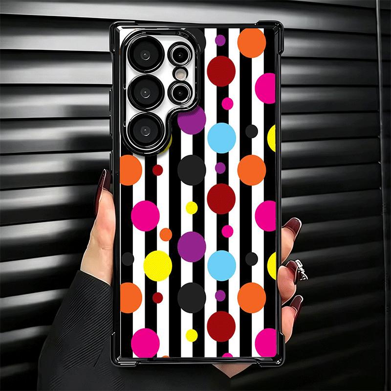 Чехол для телефона с рисунком в горошек, модный дизайн, покрытие, для Samsung Galaxy S24 S25 FE S26 Edge S23 Ultra S22 S21 Plus S20, противоударный, с воздушной прослойкой