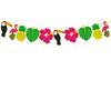 Hawaiian Tropical Happy Birthday Banner, Flamingo Pineapple Palm Tree Party Decoration for Summer Luau