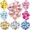 10/14pcs Mix Pink Rose Balloons Heart Star RoseGold Confetti Balloon Birthday Party Decorate Kids Adult Air Balls Wedding Globos