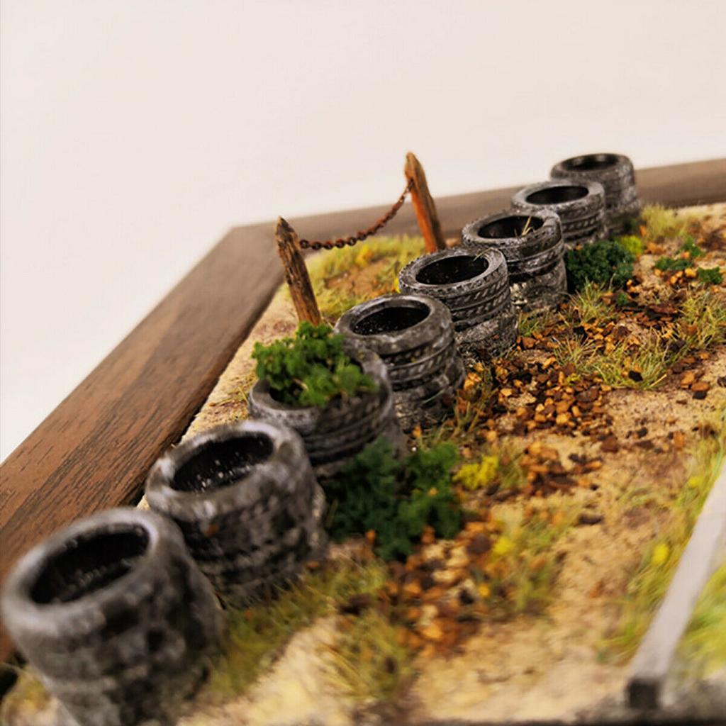 100Pcs/Box 1/64 RC Car Model Tires Rubber Tyre Tires Wheels 12mm*5mm Diorama Display Decoration Collection for 1/64 Car Model