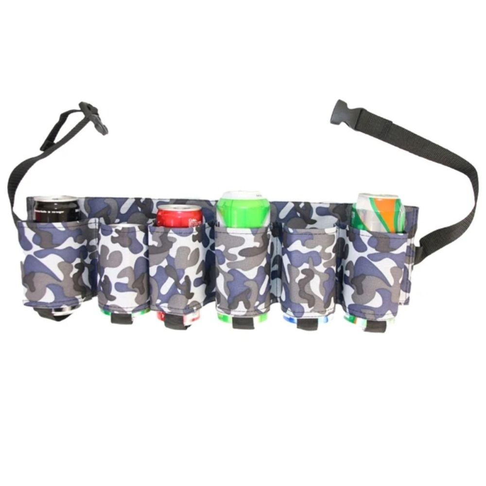 Camouflage Beverage Storage Fannypack 6 Pockets Beer Belt Holder Waist Pack Picnics