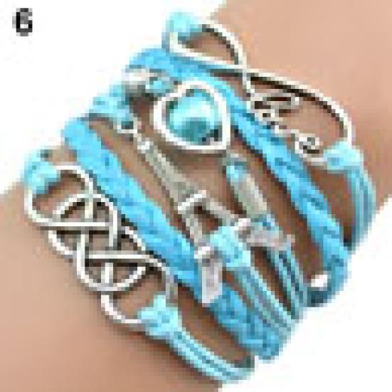 Женский браслет-манжета с Эйфелевой башней, многослойный, из искусственной кожи, браслет-цепочка ADM