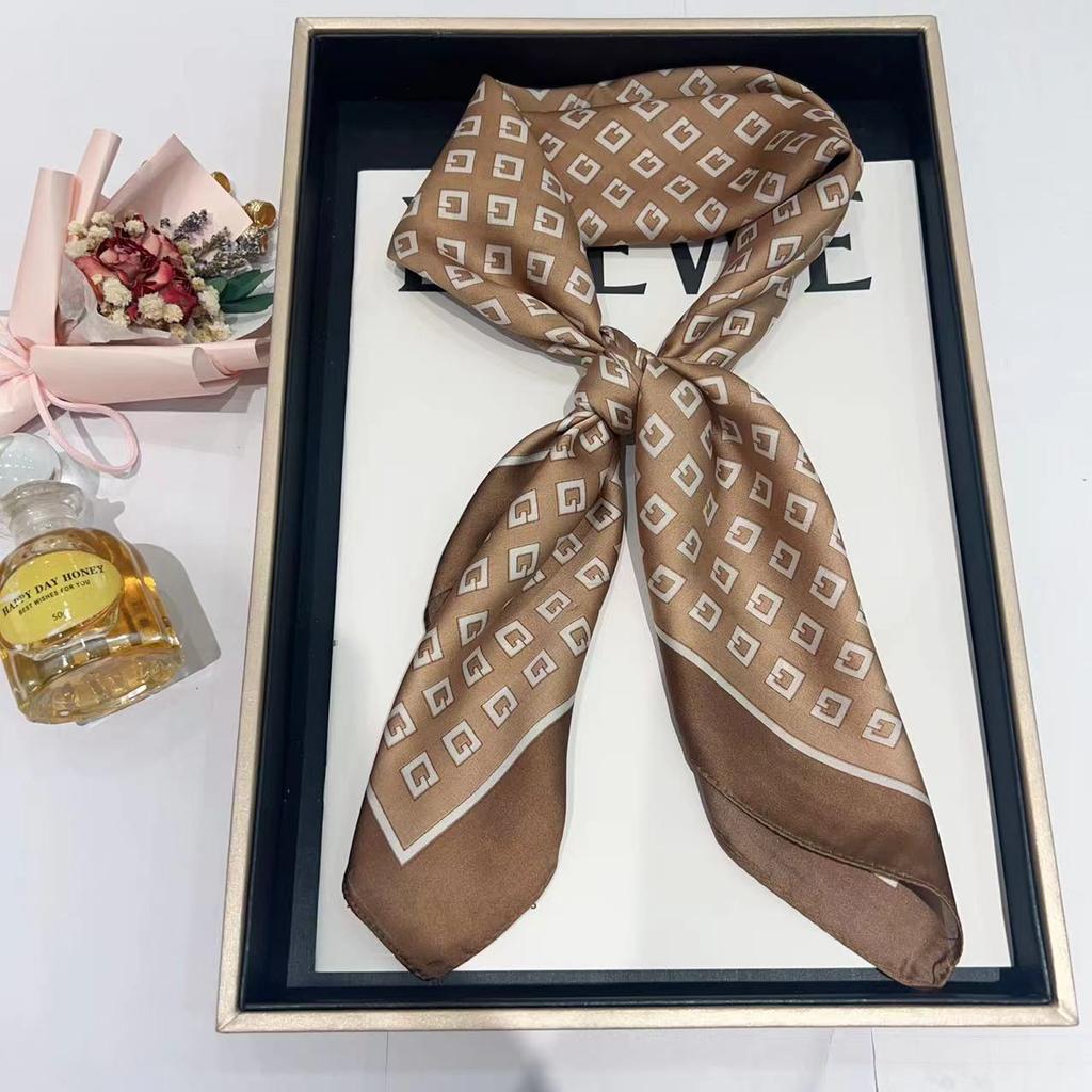 Шелковый шарф женский модный универсальный высокий смысл 70 квадратный шарф защита шеи шарф ретро шарф сумка