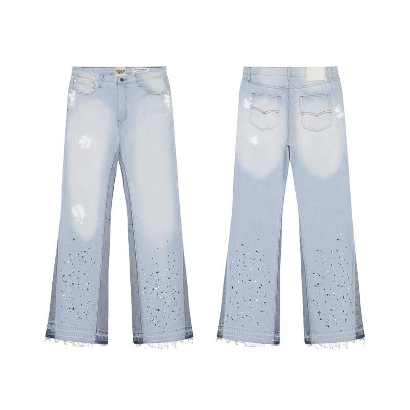 Fashion Print Jeans Loose Casual Sports Denim Pants for Men and Women