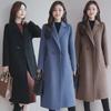 Women's Mid-Length Korean Style Loose Woolen Coat, Large Size, for Spring and Autumn