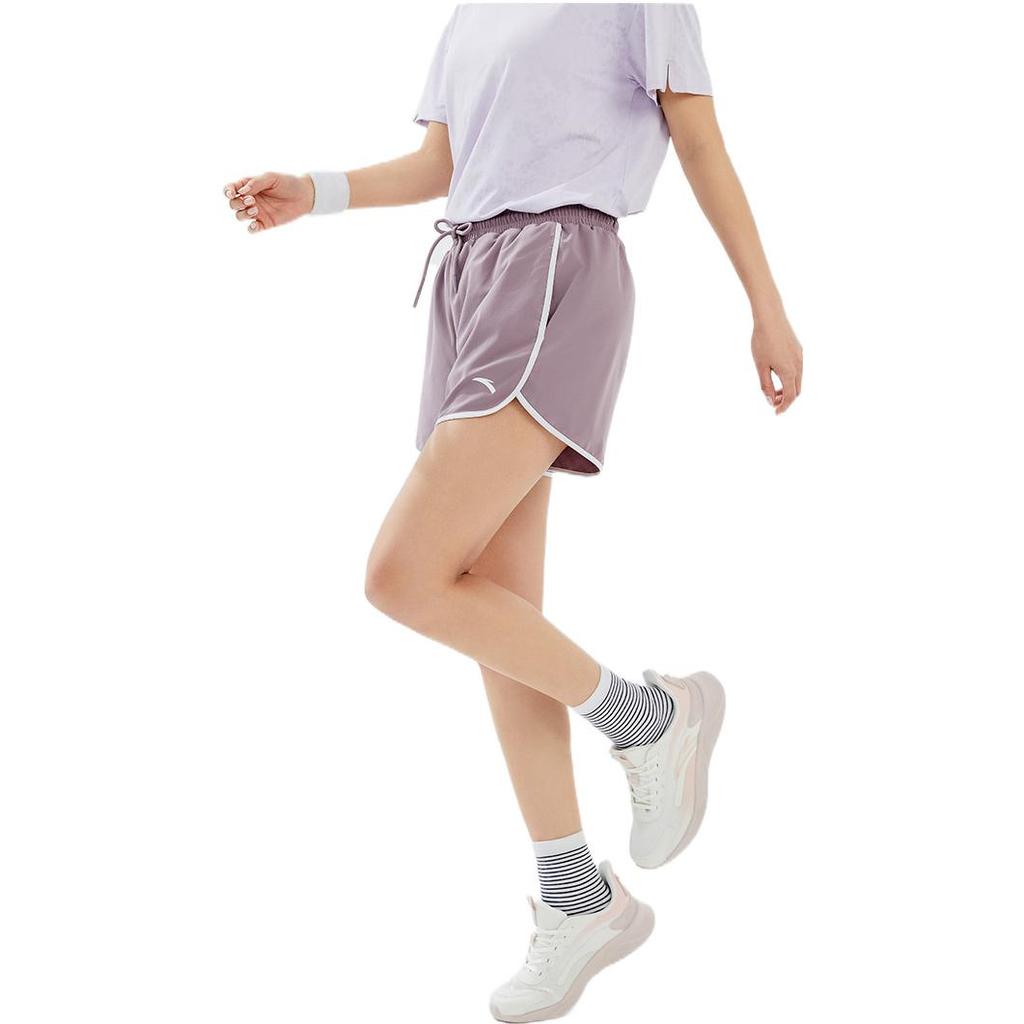 Anta Комплексная серия тренировок Бег Ice Silk Fitness однотонные тренировочные шорты женские шорты пыльно-фиолетовые 962227302-3