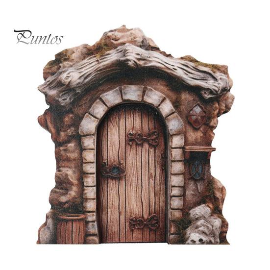 Деревянная волшебная садовая дверь-эльф, украшение для улицы, миниатюрный эльф, украшение для двери, сказочный мир, крошечная фигурка для двери дома, скульптура