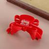 Acetate Acetic Acid Bow Hair Claw New Year Red Bownot Grab Clip Personalized Red Hair Clip  Daily