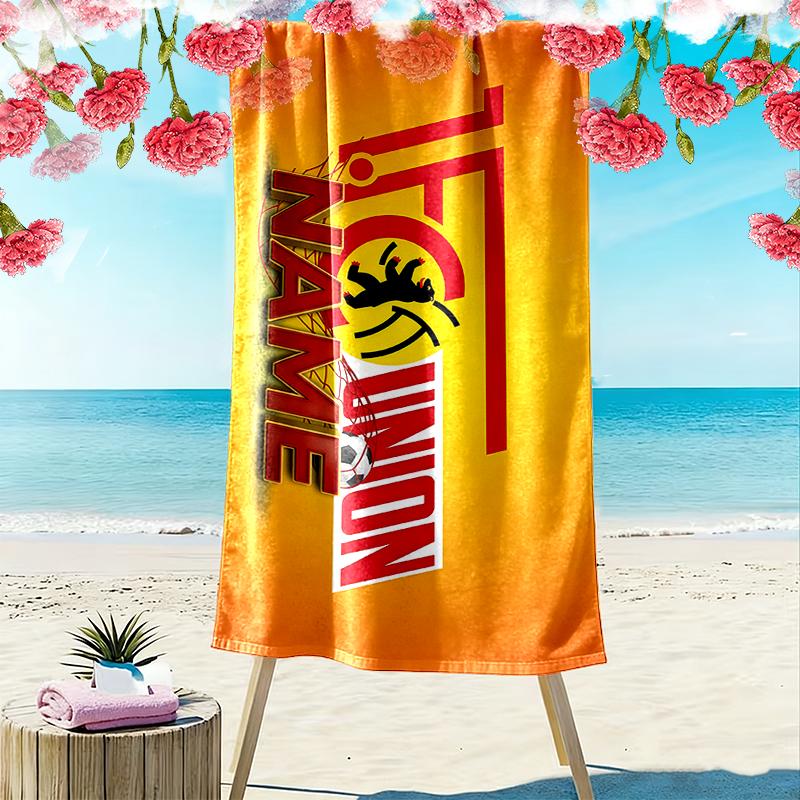 Custom Name,FC Union Berlin Print Beach Towel, Large Soft Quick Dry Towel for Beach Camping Swimming