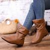 Winter Round Headed Leather Sexy Casual Riding Boots Fashionable New Style Comfortable Anti Slip Plus Size Work Boots for Women