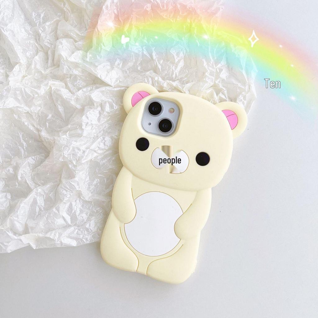 Rilakkuma 3D Силиконовый Чехол Полной Покрываемости для iPhone 11/12/13/14/15/Pro/Max