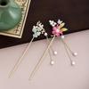Новая китайская кисточка-листок, кисточка, заколка для волос в древнем стиле, простая заколка для волос в придворном стиле, цветок, бабочка, жемчуг, заколка для волос для ханфу, женская