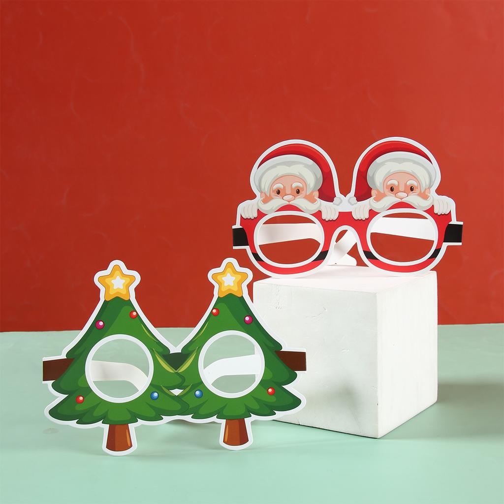 Рождественские бумажные очки Веселые рождественские украшения для дома 2024 Рождественский декор для вечеринки Украшения Навидад Натал Подарок на Новый год 2025