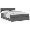 Ottoman Bed with Mattress Dark Grey 140 x 200 cm Fabric
