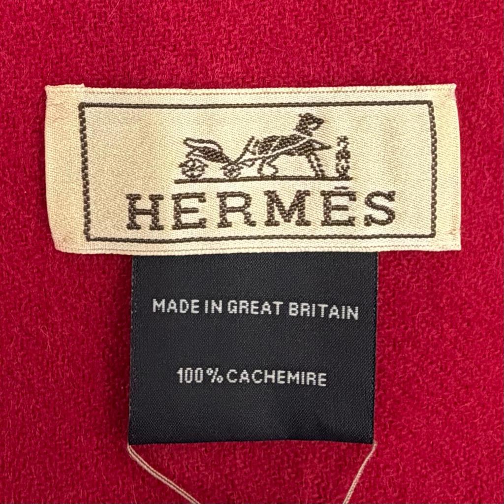 Pristine HERMES Scarf Red cashmere Women Used