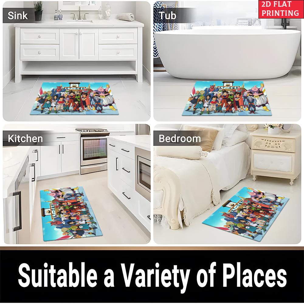Anime Martial Arts Tournament Doormat,2D Print Absorbent Floor Mat,Entrance Rug for Bathroom Living Room Kitchen Home Decor Gift