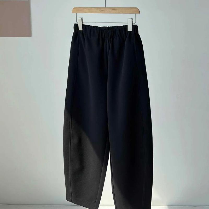 Брюки женские больших размеров, утолщенные, эластичные, с высокой талией, длинные брюки, однотонные, флисовые, повседневные брюки с широкими штанинами