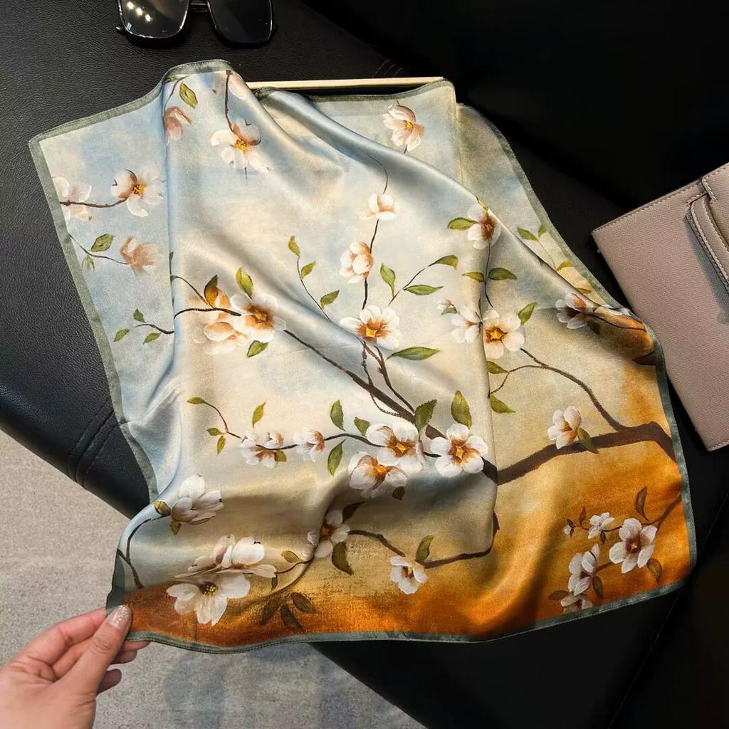 100% натуральный шелковый шарф женский бандана квадратные шарфы шарф платок шелковица мода роскошь высокое качество хиджаб платок женский