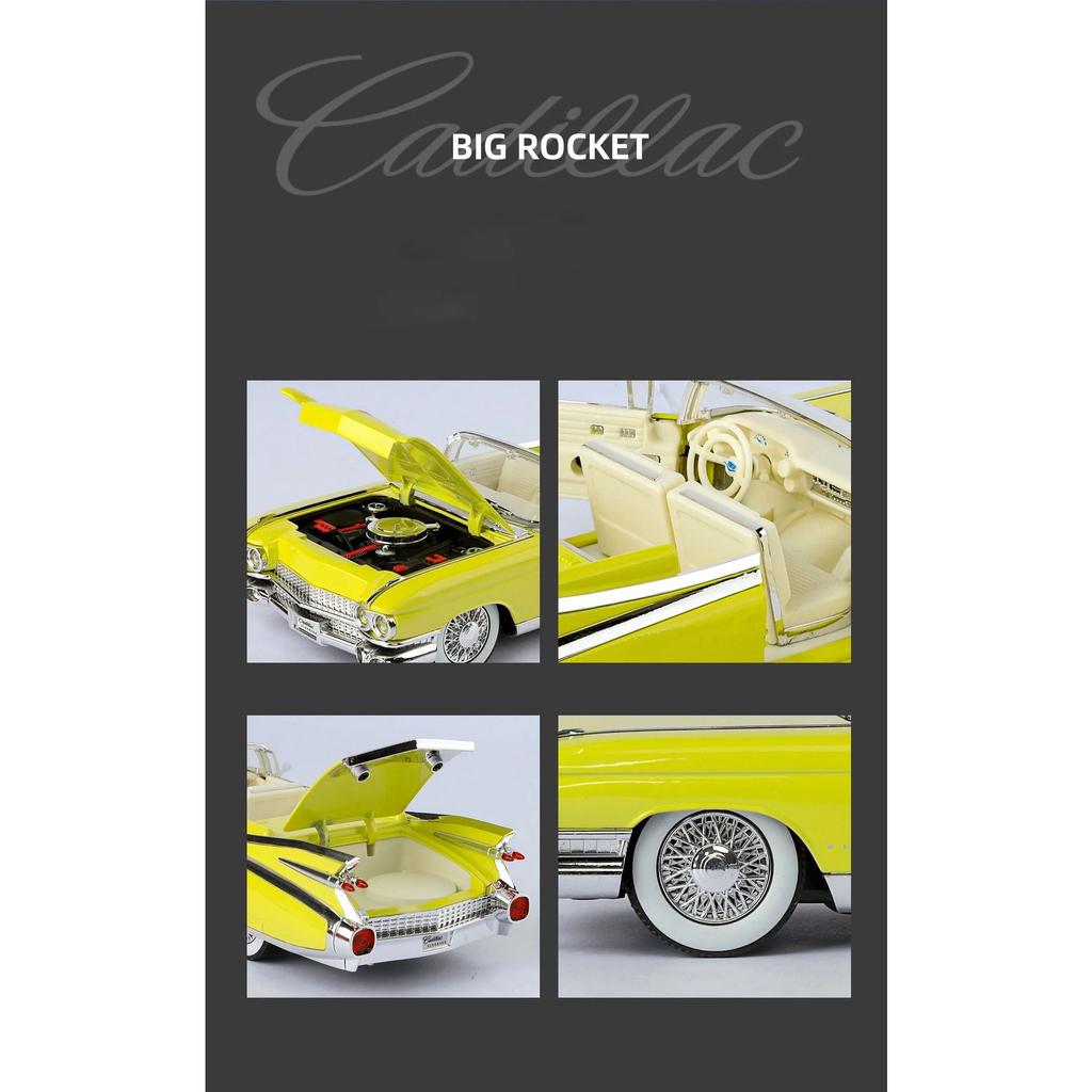 1/24 Cadillac Eldorado Biarritz Series 62 Модель спортивного автомобиля из сплава Литой металл Классические ретро автомобили Модель автомобиля Звук Свет Детская игрушка Подарок