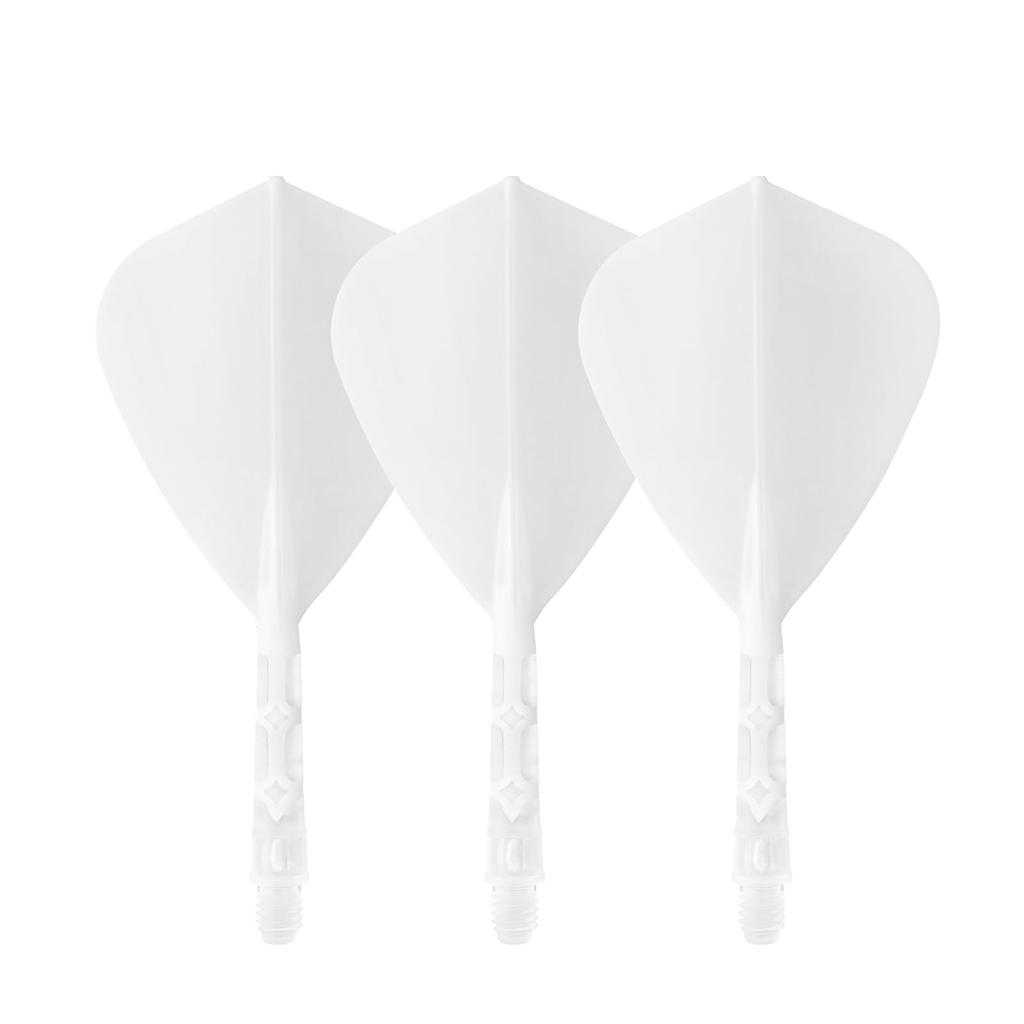 CUESOUL Integrated Dart Flights And Shafts ROSTAK57 T19 Series Kite Shape Two Tone Mixed Material White 3 Pack CS-AK57FZ8M