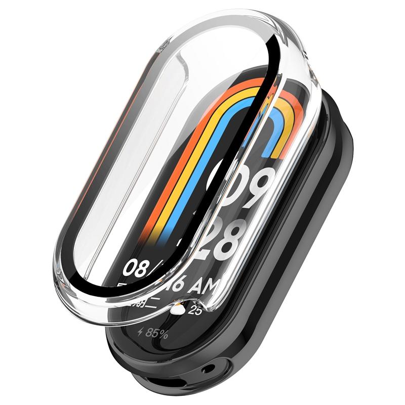 PC Case+Glass for Xiaomi Mi Band 10 Anti-scratch Protective Cover All-around Screen Protector Bumper for Mi Band 9 Ceramic 8 Cover Shell