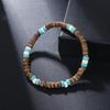New European & American Turquoise Wood Bead Men's Trendy Coconut Shell Bracelet - Versatile Design