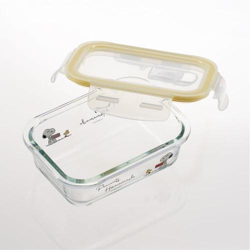 Skater Heat-resistant Glass Storage Container Snoopy Watercolor 370ml S Oven Microwave Dishwasher Safe GBST4-A