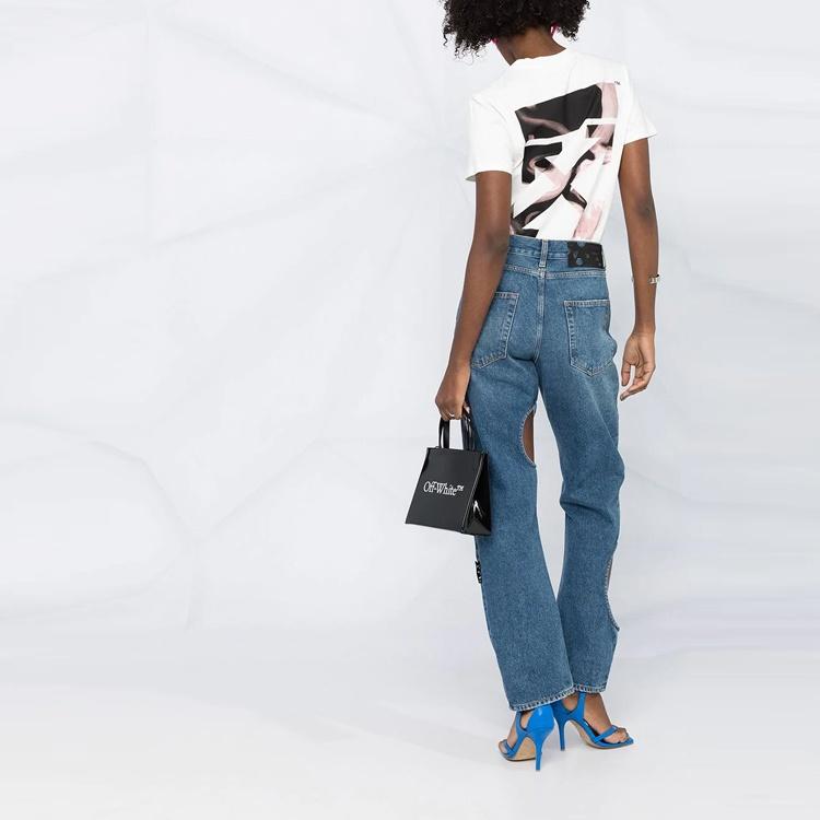 (WMNS) Off-White SS21 Back Arrow Cotton Short Sleeve White Women's OWAA049R21JER0010331
