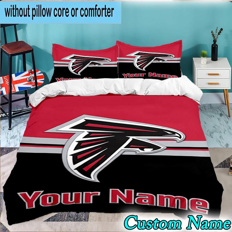Custom Name 3PCS Atlanta Logo Bedding Set,Including Duvet Cover And 2pcs Pillowcases Perfect for Bedroom,Dormitory,Fan Christmas gift