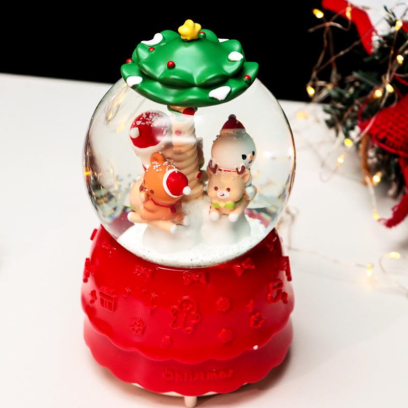 Children's Christmas Decorations: Crystal Ball Music Box Ornament for Tabletop
