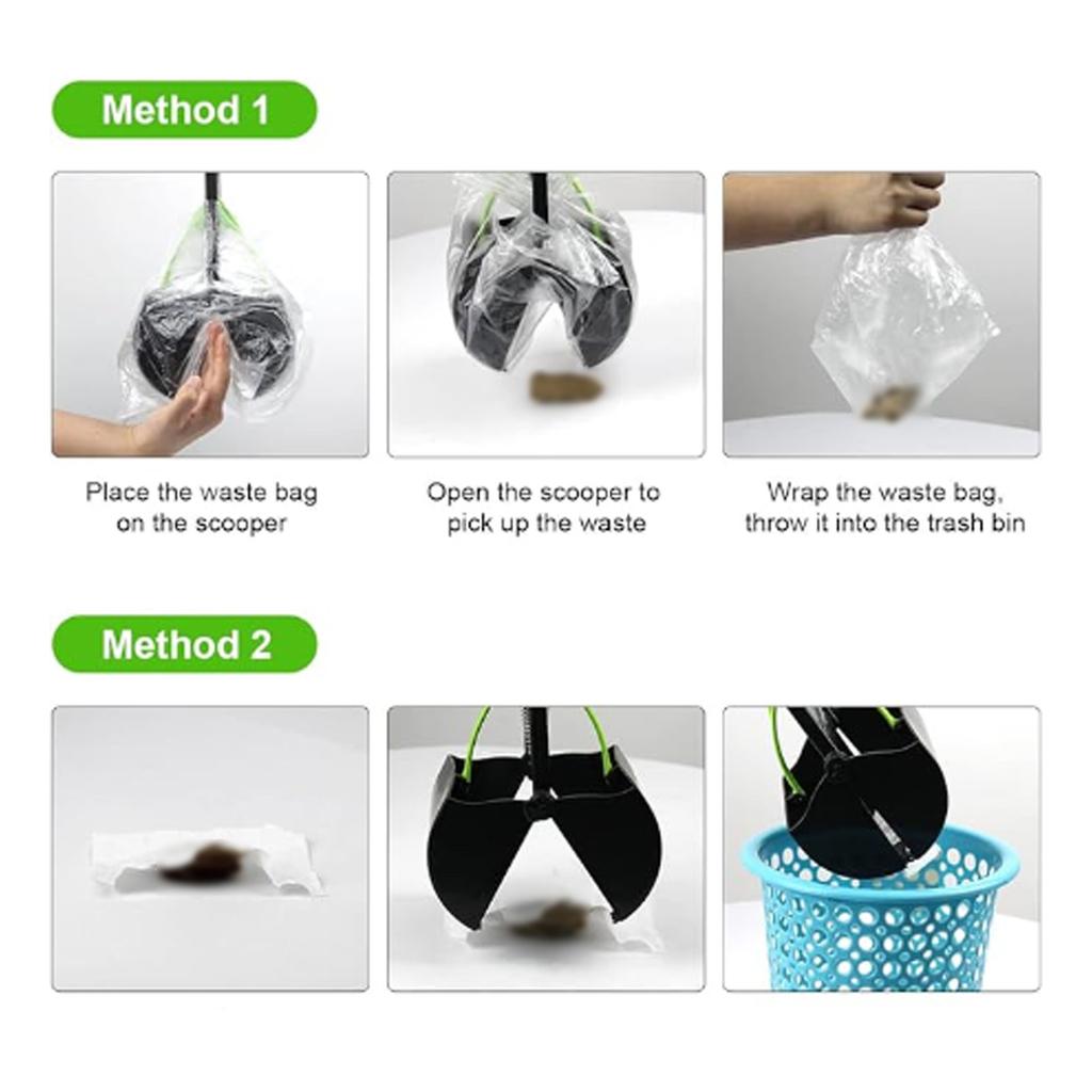 Складной совок для уборки собачьих какашек, многоцелевой, большой емкости, с длинной ручкой, для больших, средних и маленьких собак