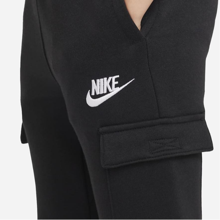 Nike Спортивные трикотажные брюки с вышивкой логотипа Детские штаны Черные FB9201-010