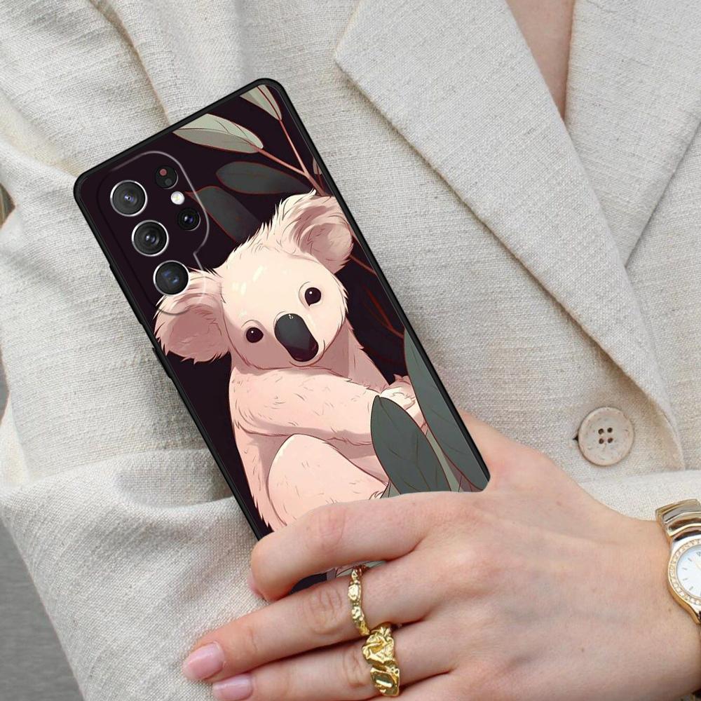 Koala and Eucalyptus Bumper Cell Phone Case for Samsung Galaxy S26 Ultra S25 S24 S23 S22 S21 S20 Note10 Cover