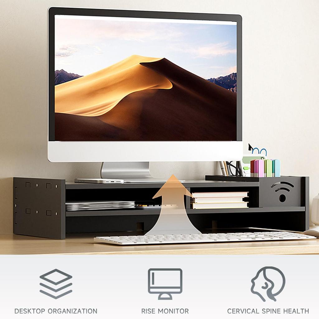 Подставка для монитора для стола 2-ярусная эргономичная полка 4,3 дюйма высотой подставка для монитора органайзер для хранения дом ноутбук ПК ТВ рабочий стол общежитие