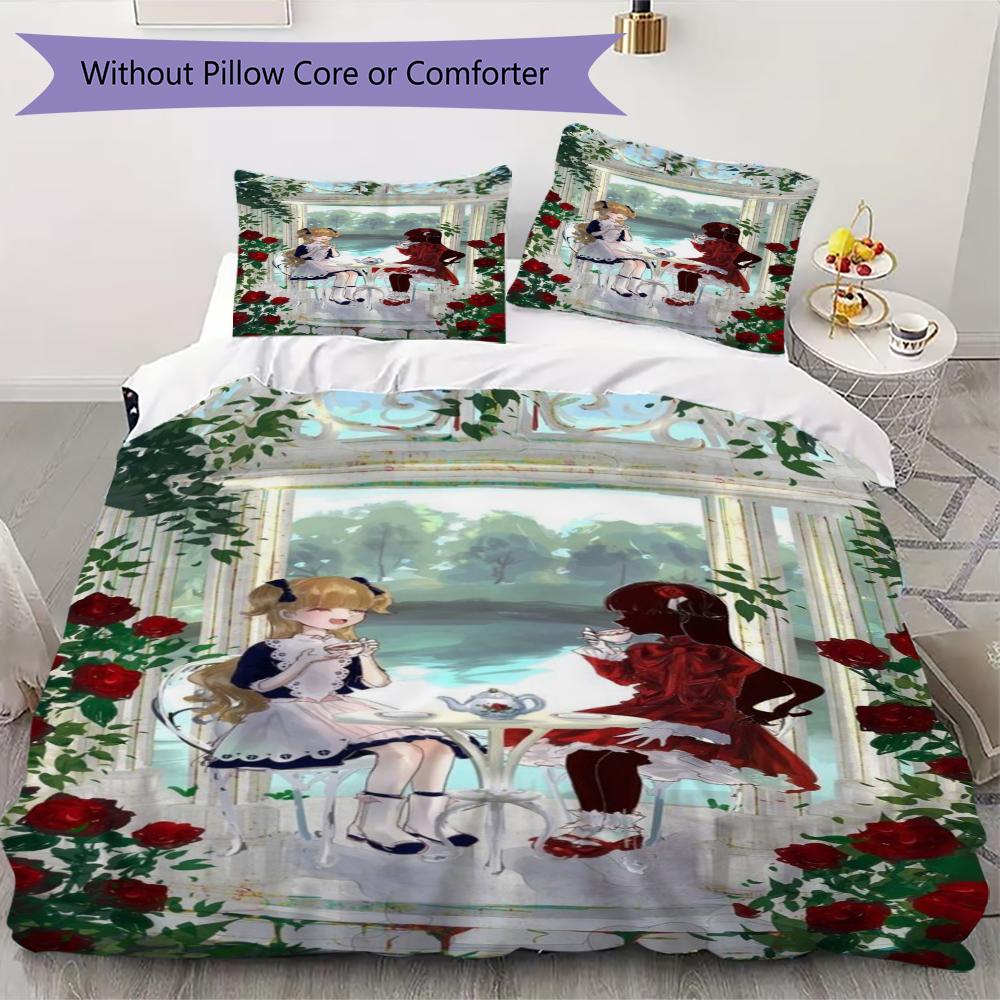 Shadows House Pattern Bedding uilt Set uilt Cover Pillowcase Home Decoration Birthday Gift (1 * duvet cover + 2 * pillowcase without core)153
