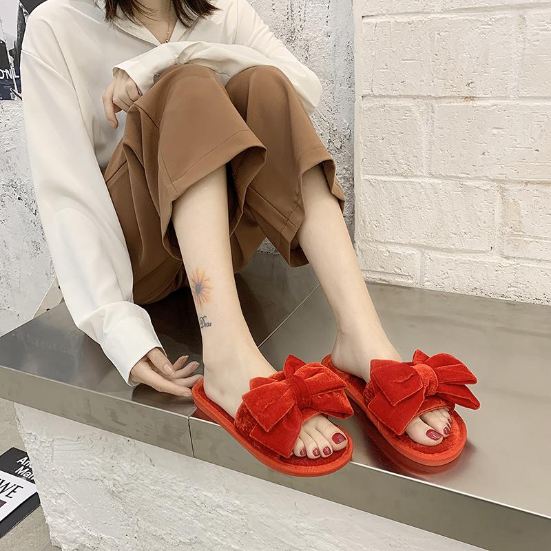 Меховые женские тапочки дизайнерские осенне-зимние открытые шерстяные удобные теплые туфли модные повседневные на плоской подошве для отдыха на открытом воздухе тапочки