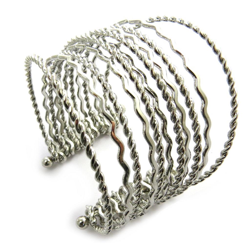 Les Trésors De Lily [N3056] - Silver 'Cleopatra' Designer Bracelet