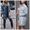 European and American Women's Trendy Denim Windbreaker - Medium and Long Large Size Jacket