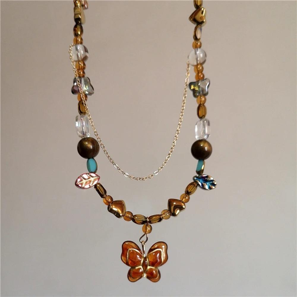Handmade Craft Resin Flower Necklace Bead Chain Necklace Fashion Bohemia Necklace Women