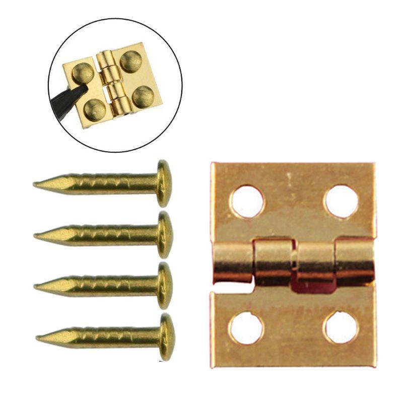 50 шт. крошечные золотые мини-металлические петли для дома 1/12, миниатюрная фурнитура для корпусной мебели для шкафов 10 х 8 мм, домашняя фурнитура
