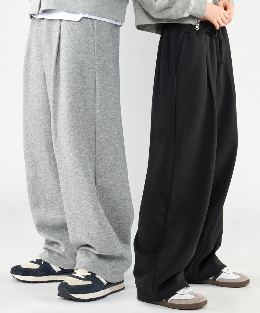 UNTAPPED STUDIO Deep One-Pleat Wide Long Sweatshirt Training Pants 2 Colors