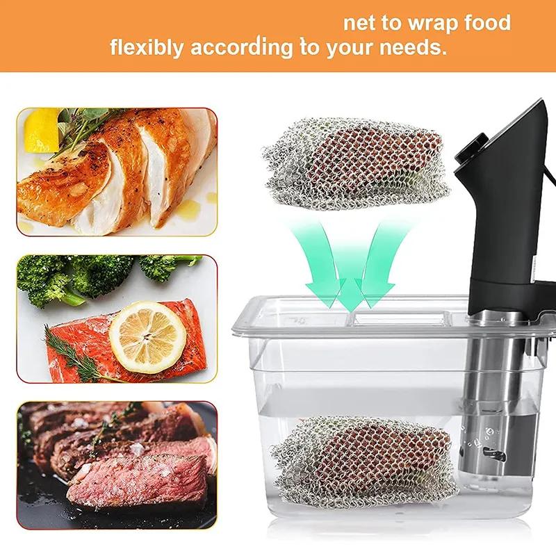 Грузило для Sous Vide, вес, пищевая сетка из нержавеющей стали, равномерное приготовление пищи, аксессуары для приготовления пищи в режиме Sous Vide, сумка для погружной плиты