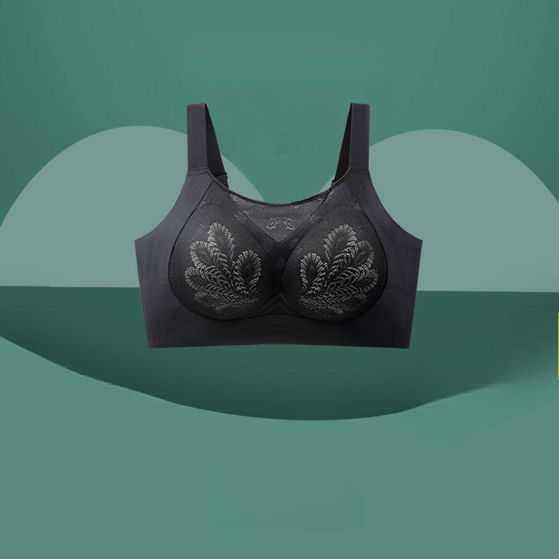 Тонкое нижнее белье без косточек, бюстгальтер на двойной застежке, предотвращающий обвисание и бесшовный собирающий бюстгальтер, бюстгальтер пуш-ап большого размера