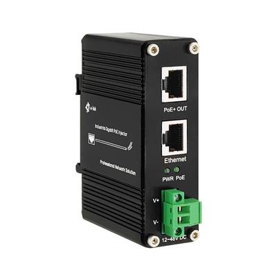 Steloproad Enhanced Industrial Gigabit Вход 30 Вт Выход До DIN-рейки и настенного монтажа Инжектор PoE+, Адаптер PoE+ 12~48 В, IEEE802.3af/at 328 футов,