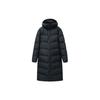 Letter Print Hidden Zipper Long Hooded Down Jacket Men Outerwear Black 952248911-2